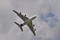 Airbus A380 on flypast at a UK airshow Royalty Free Stock Photo