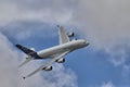 Airbus A380 on flypast at a UK airshow Royalty Free Stock Photo