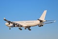 Airbus A340-300 In Generic White Livery Rear View Royalty Free Stock Photo