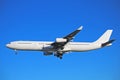 Airbus A340-300 In Generic White Livery Side View Royalty Free Stock Photo