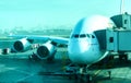 Airbus A380 Jumbo Airplane at the airport