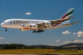 Airbus A 380 landing Royalty Free Stock Photo