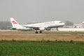 A airbus 320 landing on the runway