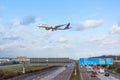 Airbus a350 Latam airlines. Germany, Frankfurt am main airport, view highway autobahn. 14 December 2019