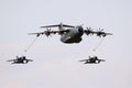 Airbus A400M plane aerial refuelling Royalty Free Stock Photo