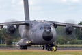 Airbus Military Airbus Defense and Space A400M Atlas four engined large military transport aircraft F-WWMZ. Royalty Free Stock Photo