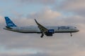 Airbus A321 Neo Jet Blue airlines approaching to London Heathrow Airport