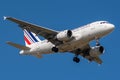 Airbus A318-111 operated by Air France landing Royalty Free Stock Photo