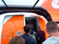 Airbus A320-214 operated by EasyJet airlines people enter plane