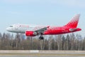 Airbus a319 Rossiya airlines, airport Pulkovo, Russia Saint-Petersburg May 2017. Royalty Free Stock Photo