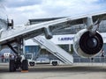 Airbus A380. View on one rightside Rolls & Royce turbofan engine.