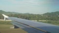 Aircraft accelerates on the runway of the Samui International Airport stock footage video