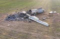 Aircraft an-26 accident on the field in Ukraine