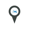 Aircraft airplan location marker pin place position
