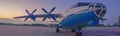 Aircraft airplane Antonov morning airport apron