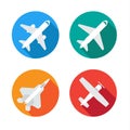 Aircraft or Airplane Flat Minimal Icons Set Collection Vector Silhouette