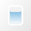 Aircraft, airplane windows with cloudy blue sky outside. Travel or tourism concept. Vector illustration Royalty Free Stock Photo
