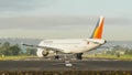 Legazpi, Philippines - January 5, 2018: Aircraft at the airport of the city of Legazpi early in the morning. Philippines