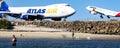 Aircraft on airport runway with blue sky. November 2013. Austral