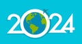 Aircraft around the world in 2024 year sign, symbol