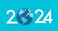 Aircraft around the world in 2024 year sign, symbol