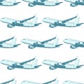 Aircraft aviation airplane air transport seamless pattern isolat