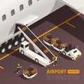 Aircraft Baggage Loading Background Royalty Free Stock Photo