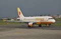 Aircraft of Bhutan Airlines on runway