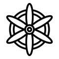 Aircraft blades icon, outline style