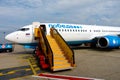 Aircraft budget Russian airline's Pobeda Royalty Free Stock Photo