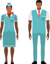 Aircraft or cabin crew with steward and stewardess