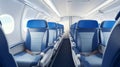 Aircraft cabin interior with comfortable seats Royalty Free Stock Photo