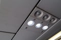 Aircraft cabin reading light and air-con blower Royalty Free Stock Photo