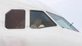 Aircraft captain inside cockpit before take off Royalty Free Stock Photo