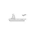 aircraft carrier icon. Element of military icon for mobile concept and web apps. Thin line icon for website design and development