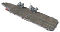 Aircraft Carrier military vessel 3D rendering ship on white background