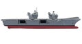 Aircraft Carrier military vessel 3D rendering ship on white background