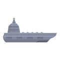 Aircraft carrier naval icon, cartoon style