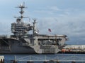 The aircraft carrier USS John C. Stennis docked at the Norfolk Naval Base Royalty Free Stock Photo
