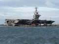 The aircraft carrier USS John C. Stennis docked at the Norfolk Naval Base Royalty Free Stock Photo