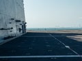 Aircraft carrier warship take-off and landing zone Royalty Free Stock Photo