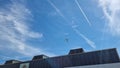 Aircraft chemical trails from Aircraft taking off at London airports