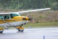 Aircraft in close-up on different small planes. Royalty Free Stock Photo