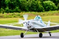 Aircraft in close-up on different small planes. Royalty Free Stock Photo