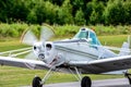 Aircraft in close-up on different small planes. Royalty Free Stock Photo