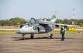 Aircraft Director Alpha Jet  onto a Udon Thani Airport Thailand Royalty Free Stock Photo