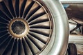 Aircraft engine close-up. Royalty Free Stock Photo