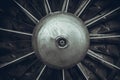 Aircraft engine propeller in black and white Royalty Free Stock Photo