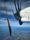 Aeroplane propeller engine wing in space