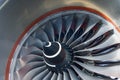 Aircraft engine vane turbine blades close up view Royalty Free Stock Photo